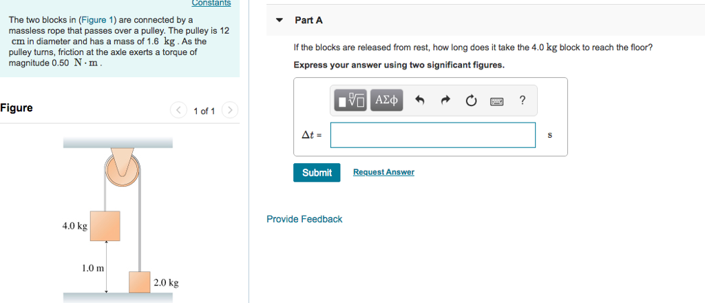 Solved The Two Blocks In Figure 1 Are Connected By A Chegg