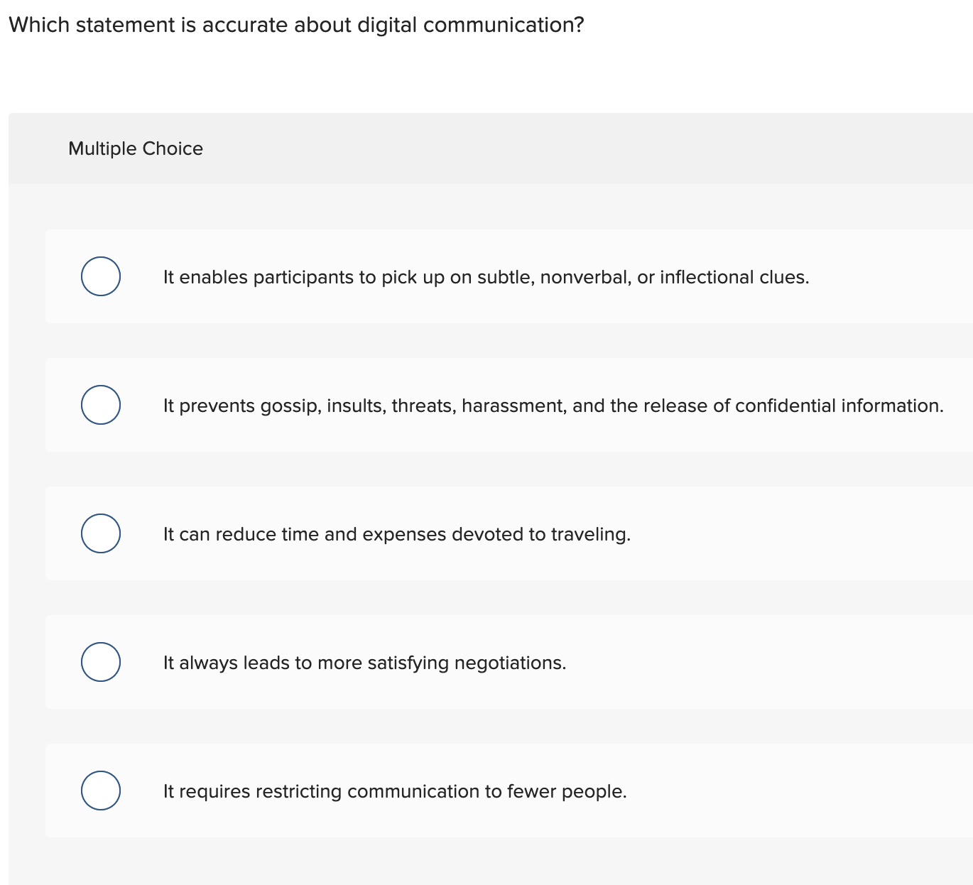 Solved Which Statement Is Accurate About Digital Chegg