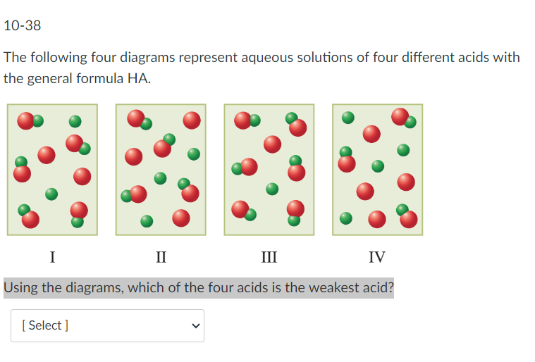 Solved 10 38The Following Four Diagrams Represent Aqueous Chegg