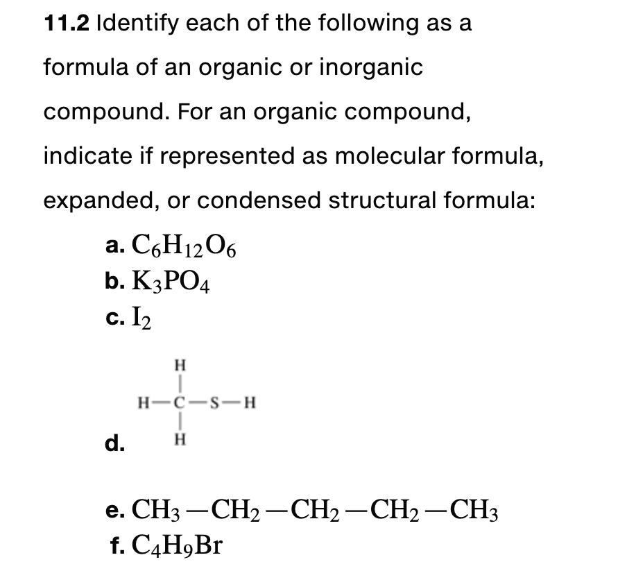 Solved Identify Each Of The Following As A Formula Of Chegg