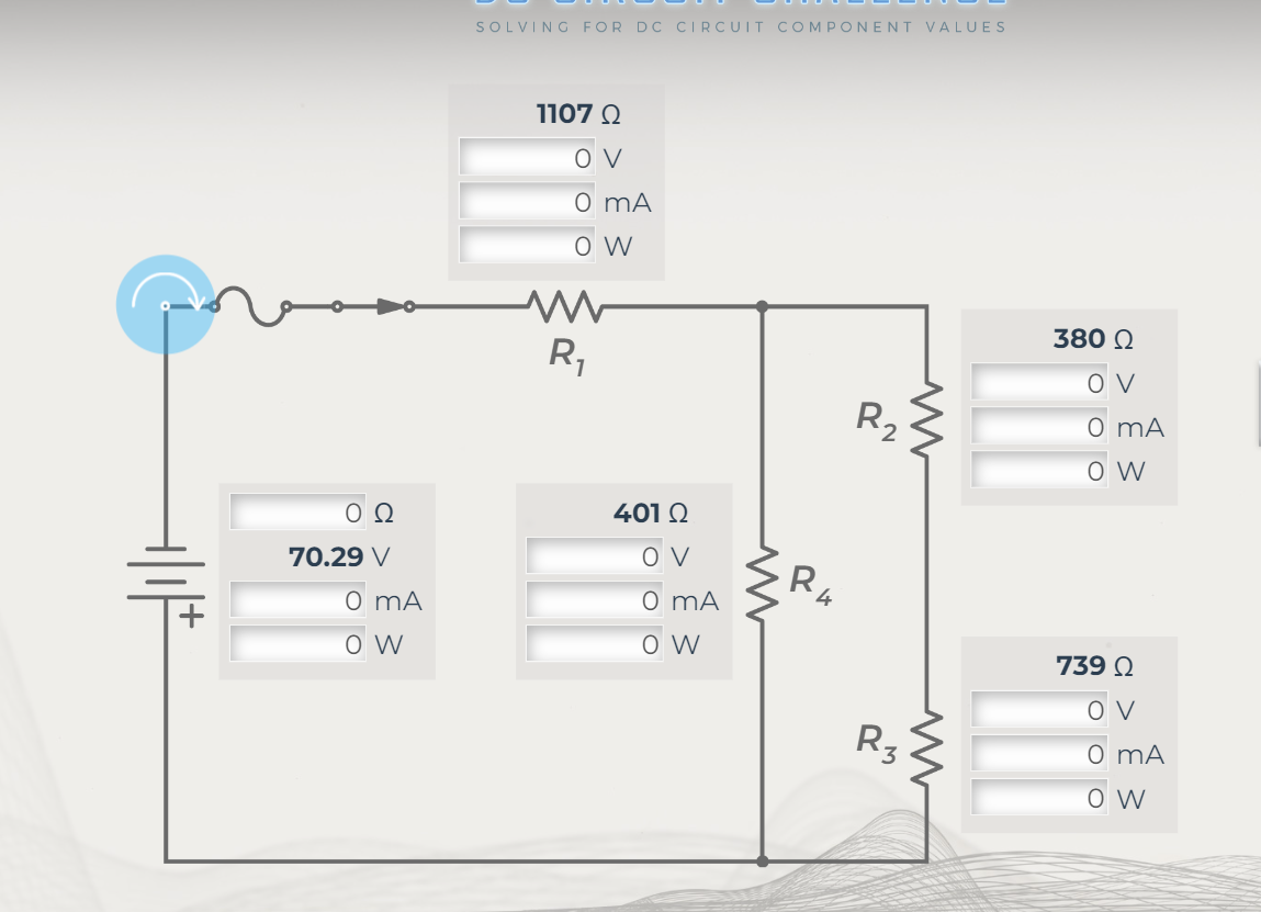 SOLVING FOR DC CIRCUIT COMPONENT VALUES Chegg