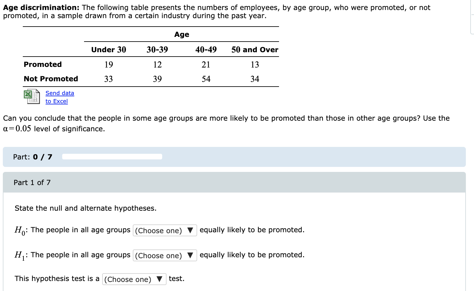 Solved Age Discrimination The Following Table Presents The Chegg