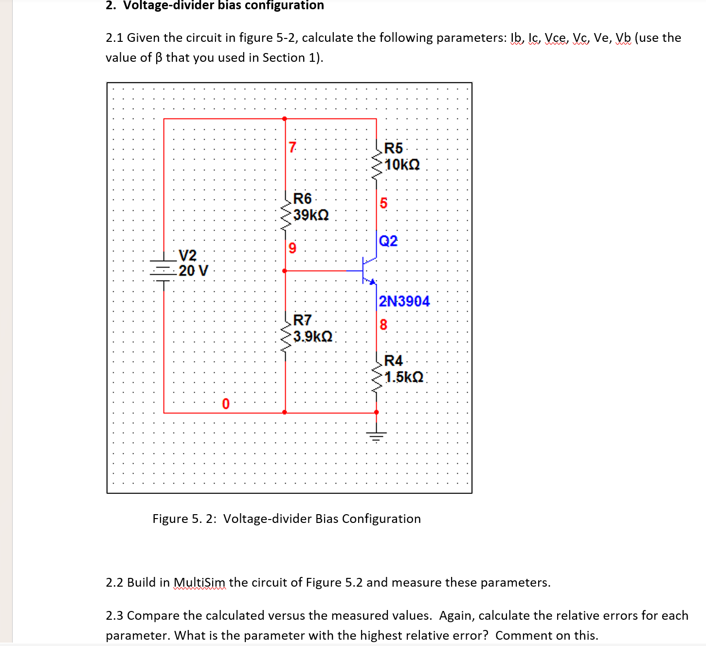 Solved Voltage Divider Bias Configuration Given The Chegg