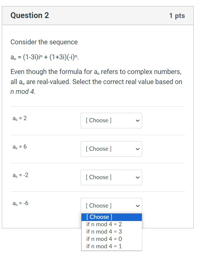 Solved Consider The Sequence An I In I I N Even Chegg