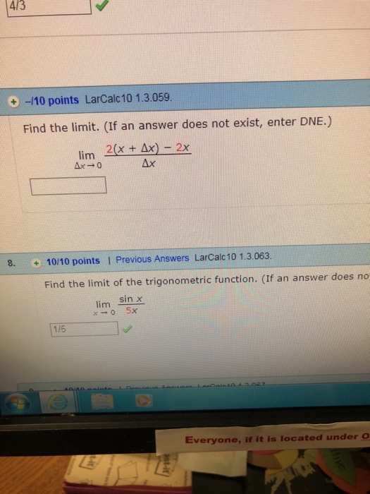 Solved Points Larcalc Find The Limit Chegg