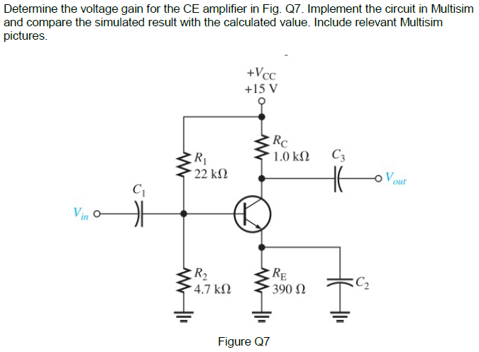 Solved Determine The Voltage Gain For The Ce Amplifier In Chegg