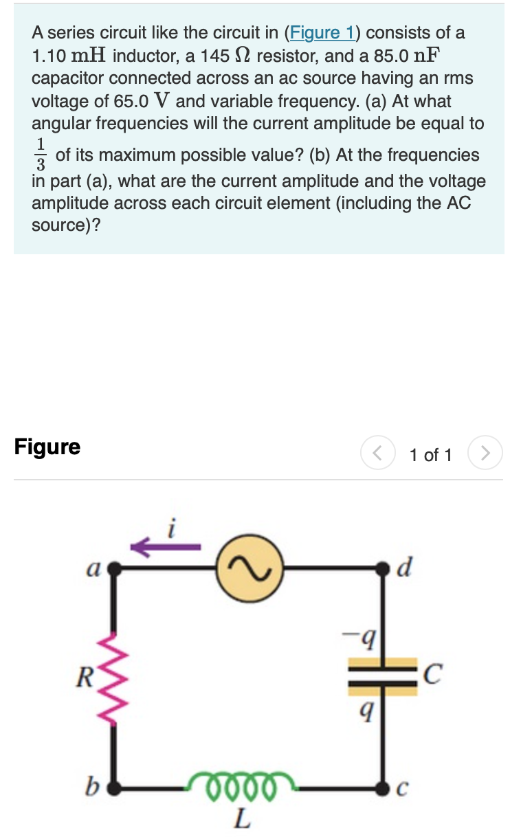 Solved A Series Circuit Like The Circuit In Figure 1 Chegg