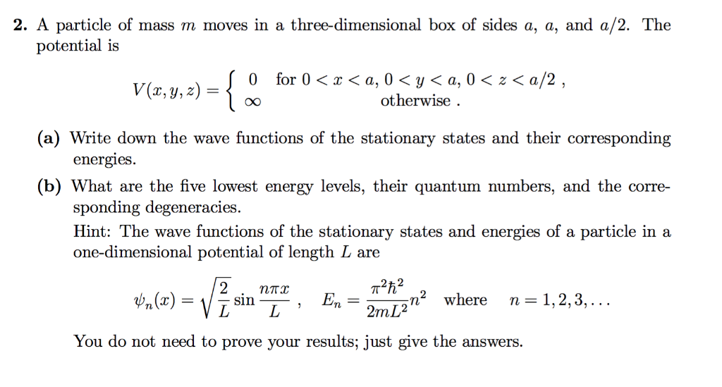 Solved A Particle Of Mass M Moves In A Three Dimensional Chegg