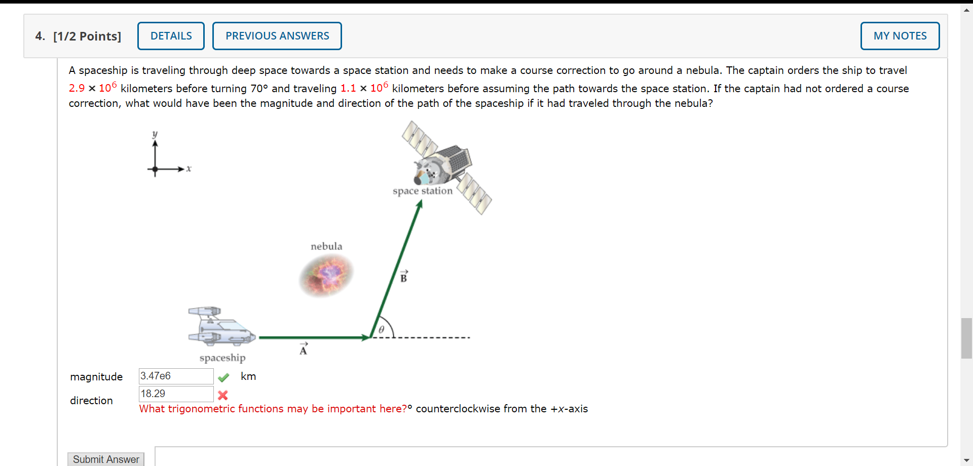 Solved A Spaceship Is Traveling Through Deep Space Towards A Chegg