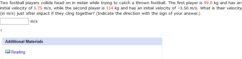 Solved Two Football Players Collide Head On In Midair While Chegg
