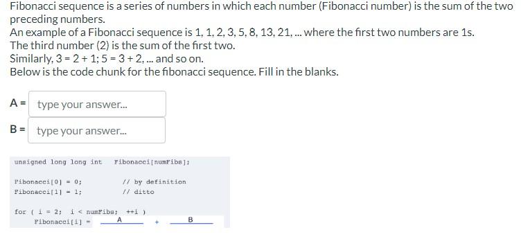 Solved Fibonacci Sequence Is A Series Of Numbers In Which Chegg