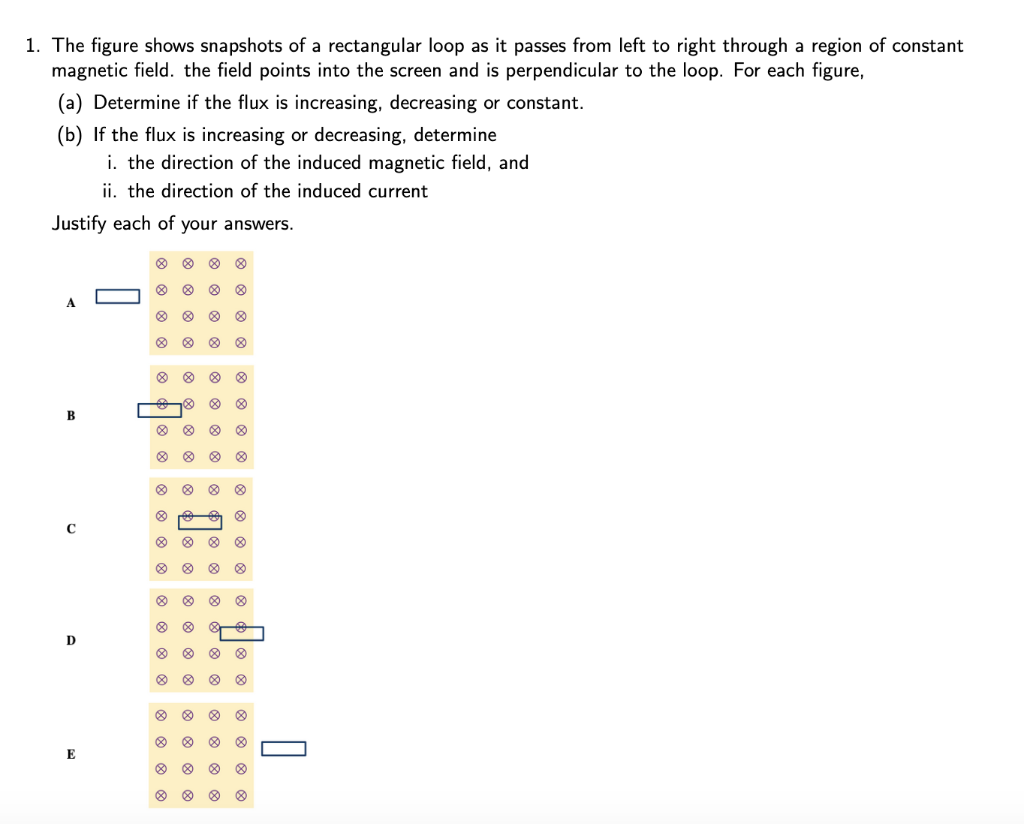 Solved The Figure Shows Snapshots Of A Rectangular Loop Chegg