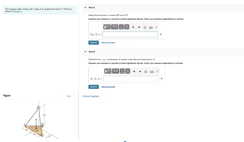 Solved The Triangular Plate Having A 90 Angle At A Chegg