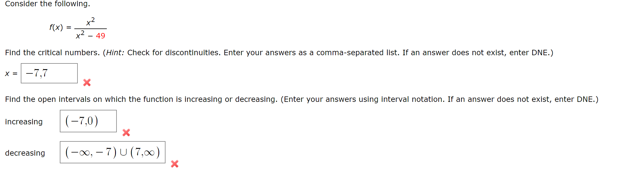 Solved Y X Find The Critical Numbers Enter Your Chegg