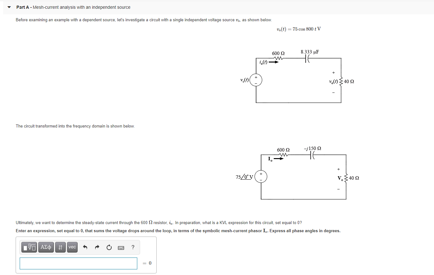 Solved Learning Goal Use Phasor Techniques And The Chegg