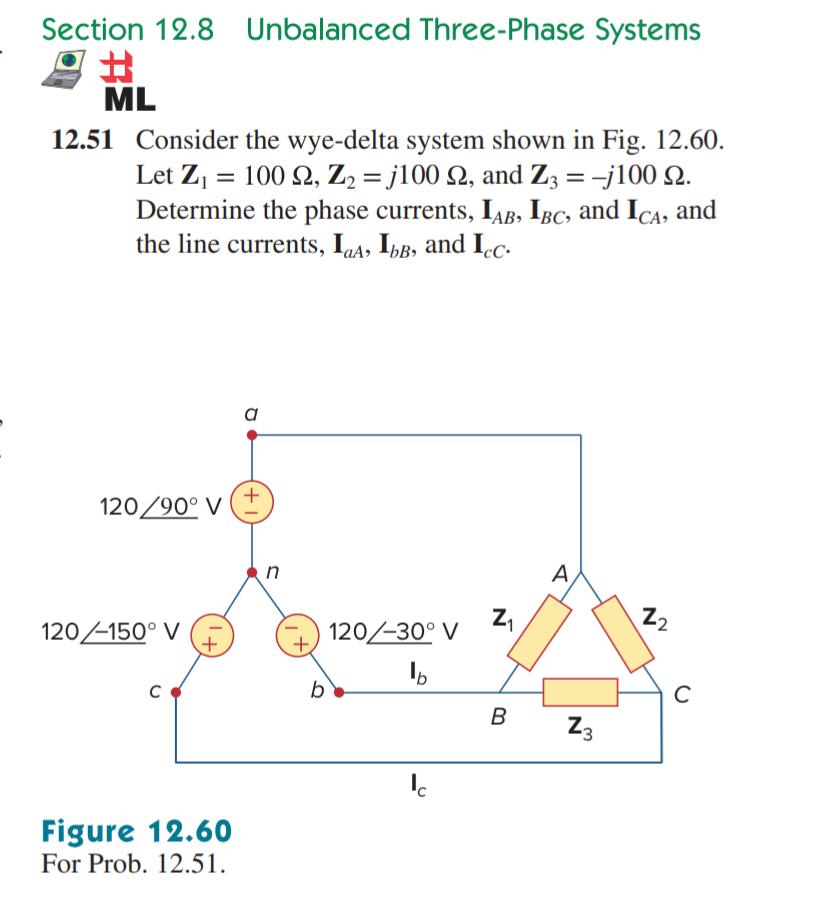 Solved Consider The Wye Delta System Shown In Fig Chegg