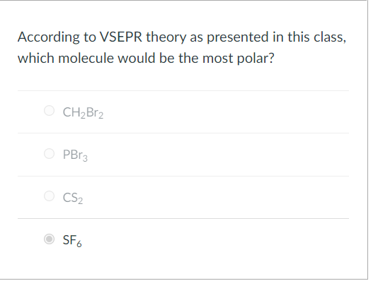 Solved According To VSEPR Theory As Presented In This Class Chegg