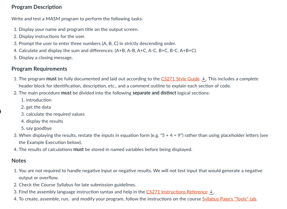 Solved Program Description Write And Test A Masm Program To Chegg