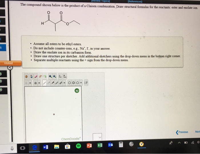 Solved The Compound Shown Below Is The Product Of A Claisen Chegg