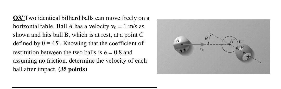 Solved A Q Two Identical Billiard Balls Can Move Chegg