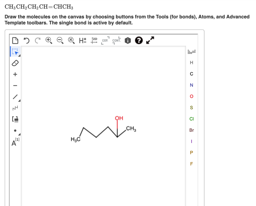 Solved Ch Ch Ch Ch Chch Draw The Molecules On The Canvas By Chegg