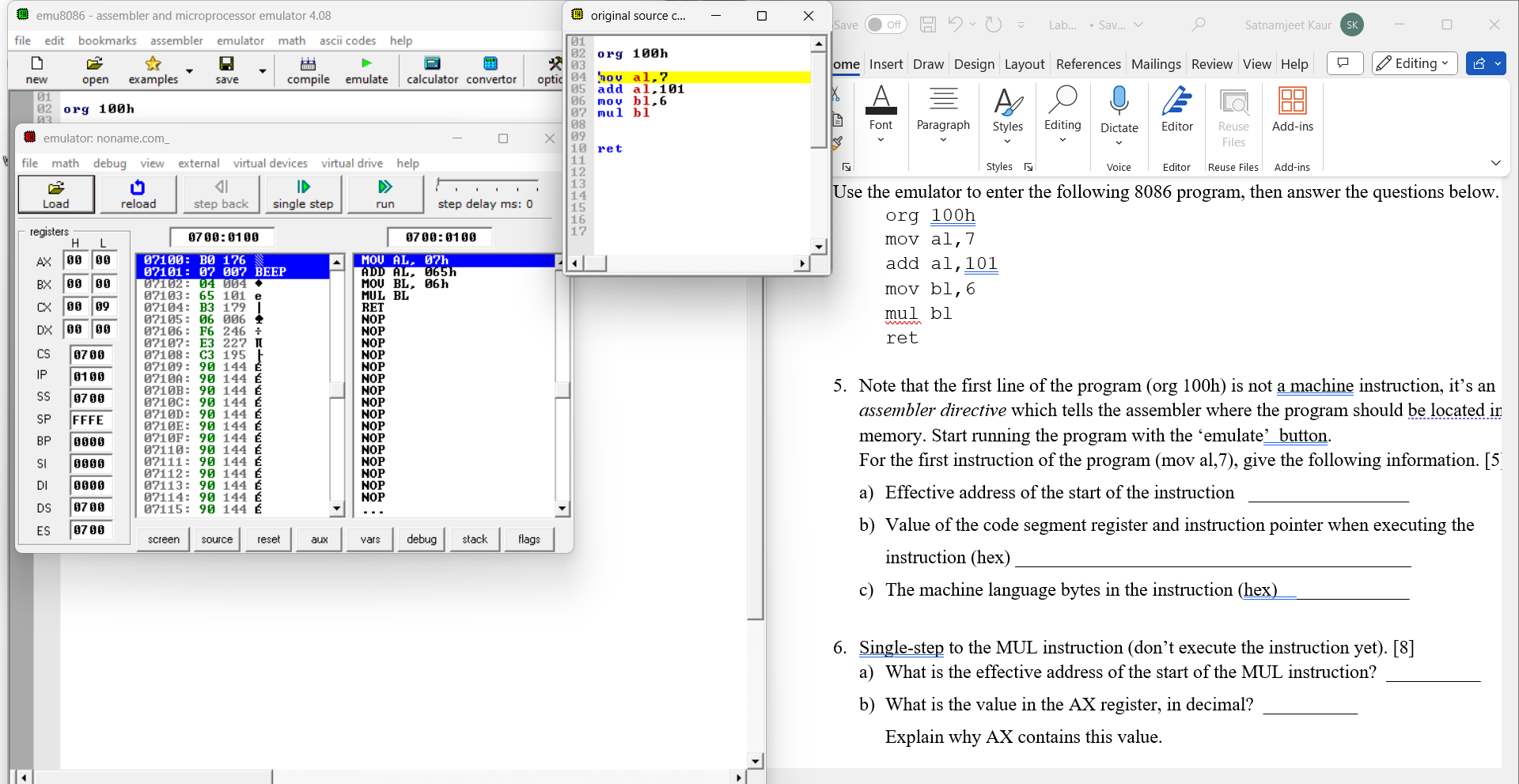 Solved Ome Insert Draw Design Layout References Mailings Chegg