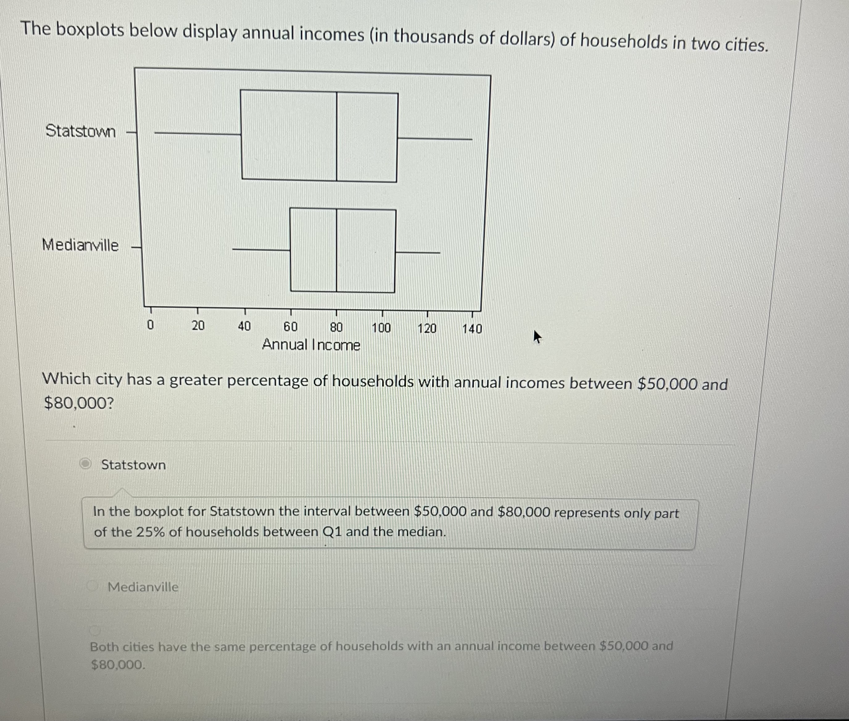 Solved The Boxplots Below Show The Distribution Of Tes