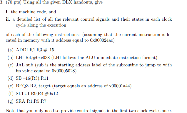 Pts Using All The Given Dlx Handouts Give I Chegg