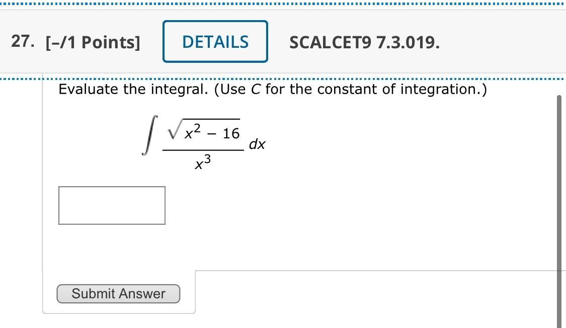 Solved Points Details Scalcet Evaluate Chegg