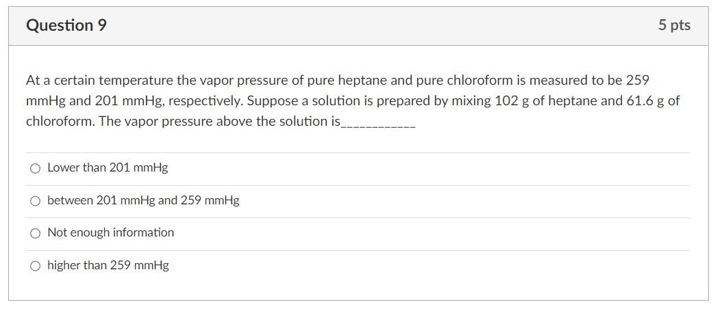 Solved At A Certain Temperature The Vapor Pressure Of Pure Chegg