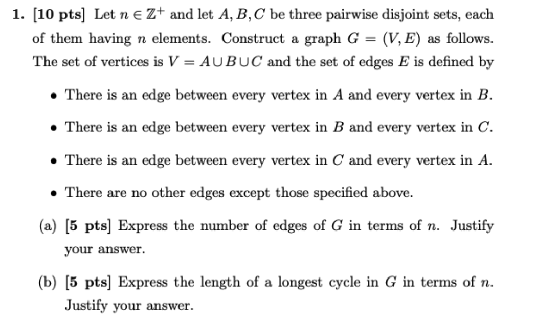 Solved Pts Let Nz And Let A B C Be Three Pairwise Chegg