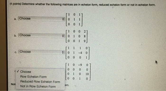 Solved Determine Whether The Following Matrices Are In Chegg