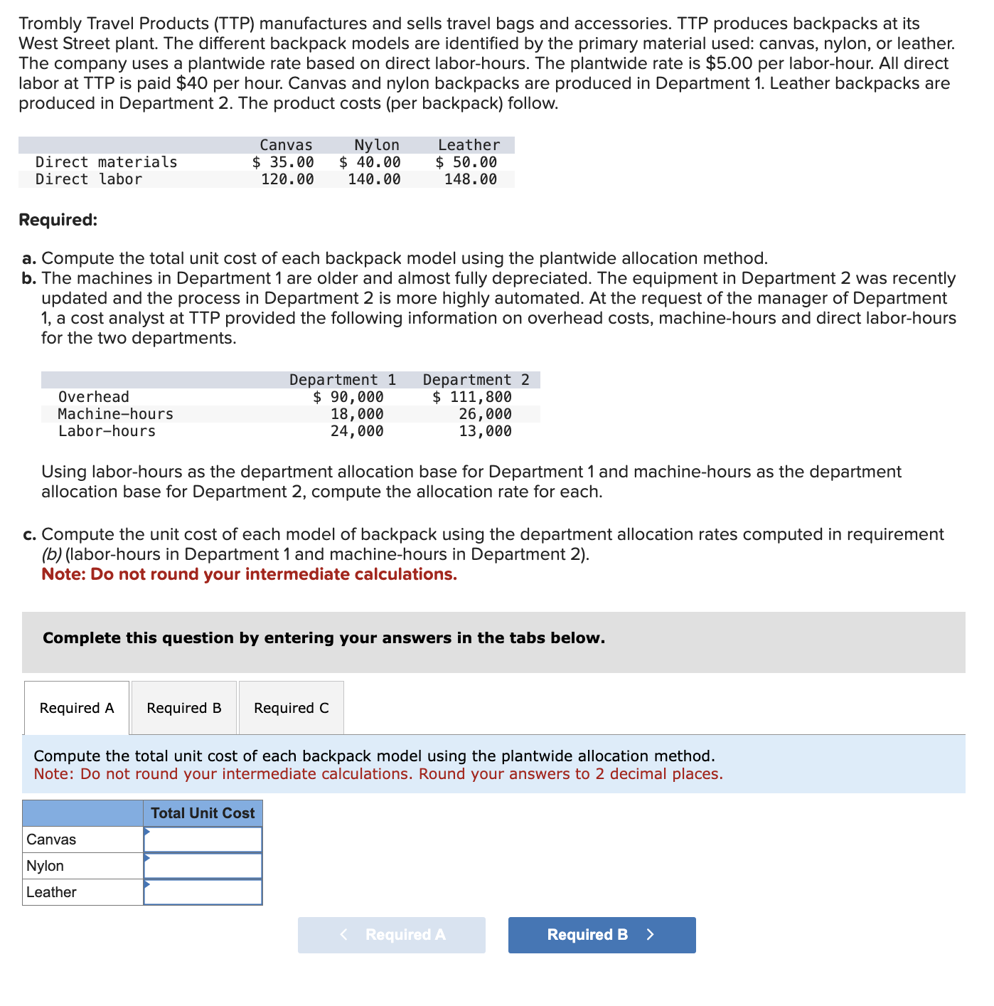 Trombly Travel Products Ttp Manufactures And Sells Chegg