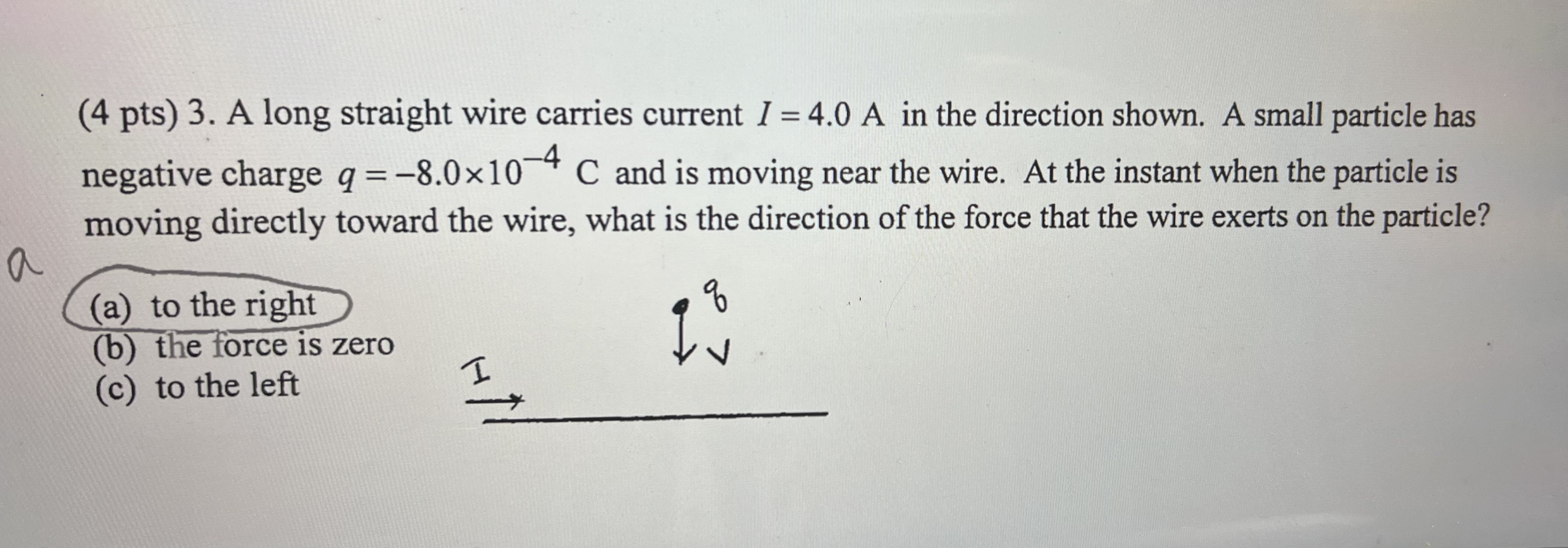 Solved Pts A Long Straight Wire Carries Current I Chegg