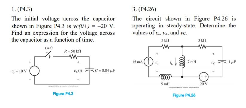 Solved P The Initial Voltage Across The Capacitor Chegg