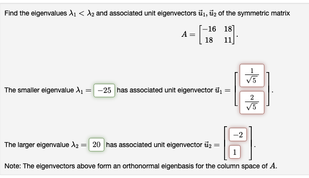 Solved Find the eigenvalues λ1