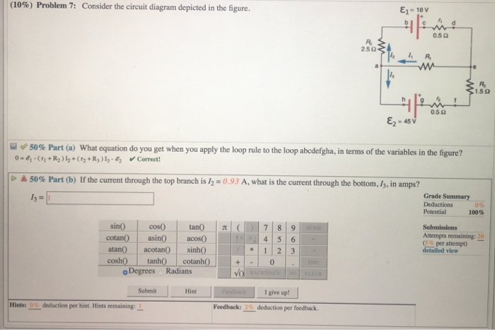 Solved Problem Consider The Circuit Diagram Chegg