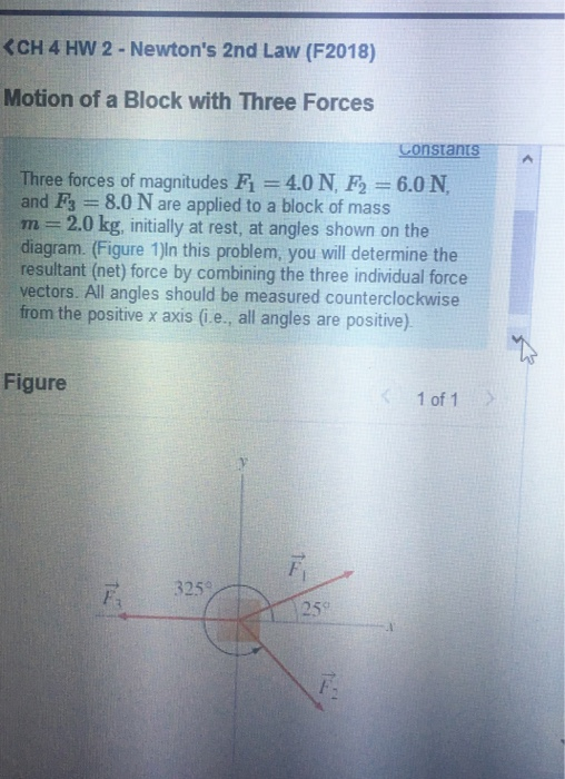 Solved KCH 4 HW 2 Newton S 2nd Law F2018 Motion Of A Chegg