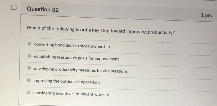 Solved Question Pts Which Of The Following Is Not A Key Chegg