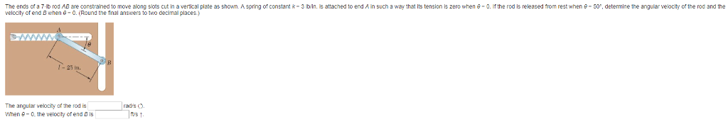 Solved The Ends Of A Lb Rod Ab Are Constrained To Move Chegg