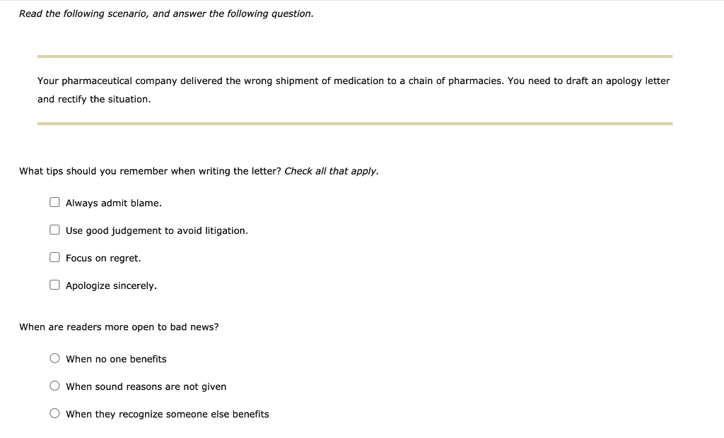 Solved Read The Following Scenario And Answer The Following Chegg