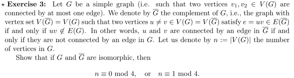 Solved Exercise 3 Let G Be A Simple Graph Ie Such That Chegg