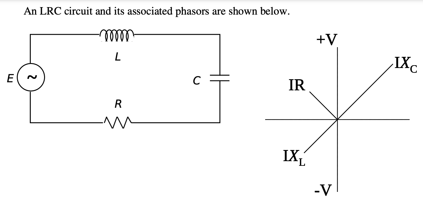 Solved An Lrc Circuit And Its Associated Phasors Are Shown Chegg