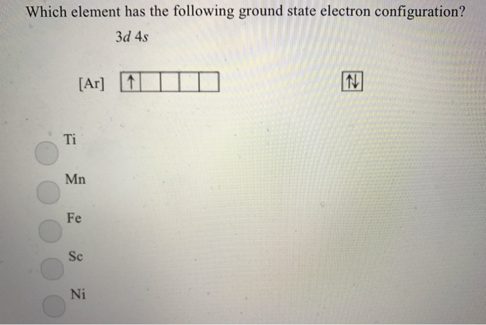 Solved Which Element Has The Following Ground State Electron Chegg