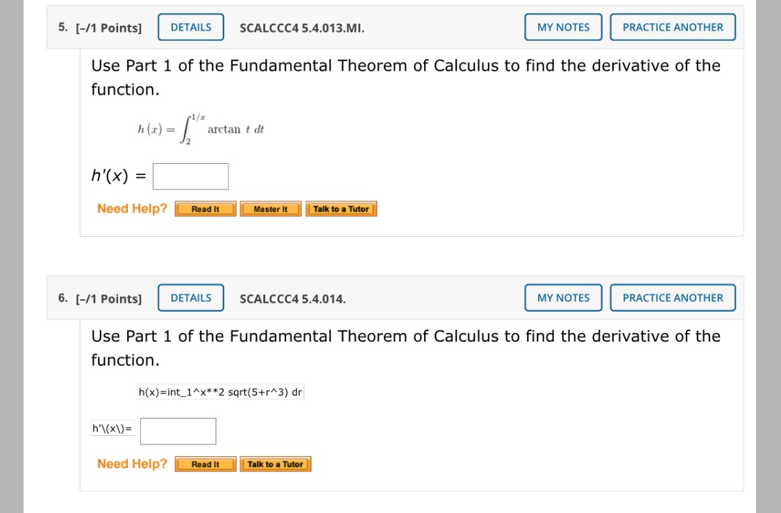 Solved H X 1 5 11 Points DETAILS SCALCCC4 5 4 013 MI Chegg