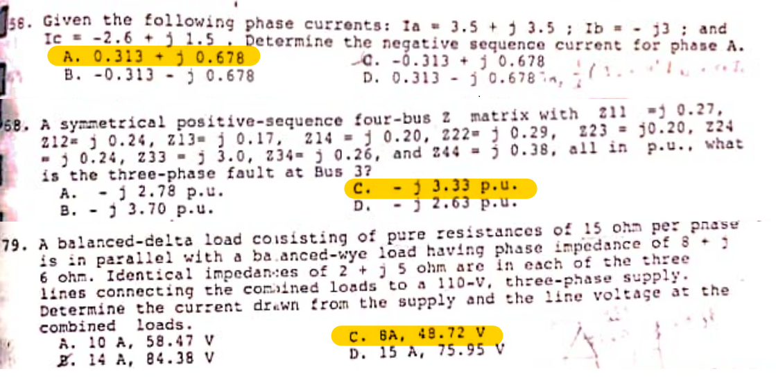 Solved 58 Given The Following Phase Currents Chegg