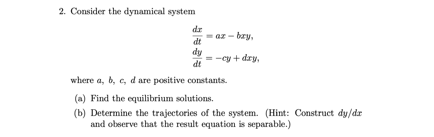 Solved 2 Consider The Dynamical System Chegg