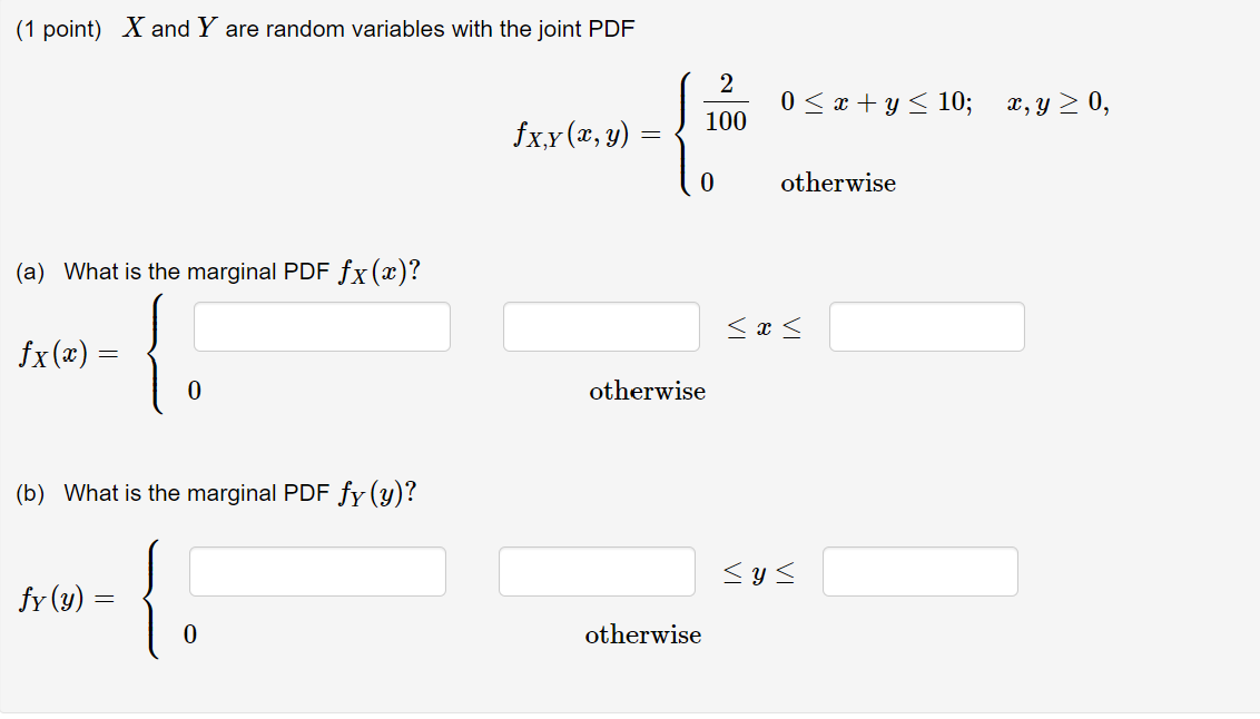 Solved Point X And Y Are Random Variables With The Joint Chegg