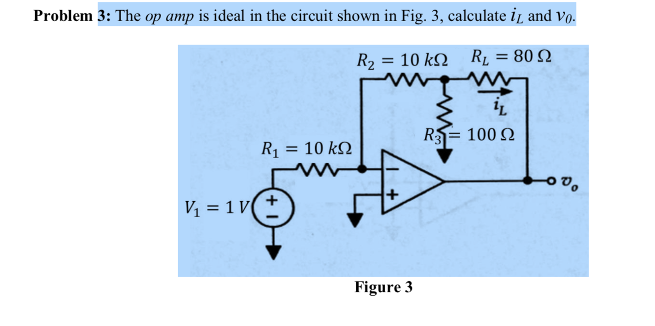 Solved The Op Is Ideal In The Circuit Shown In Fig 3 Chegg