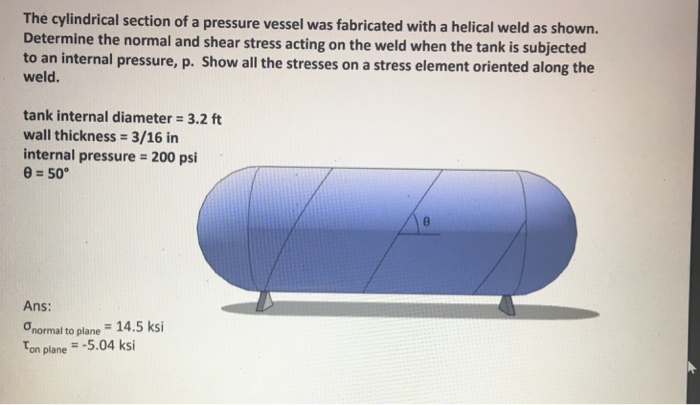 Solved The Cylindrical Section Of A Pressure Vessel Was Chegg